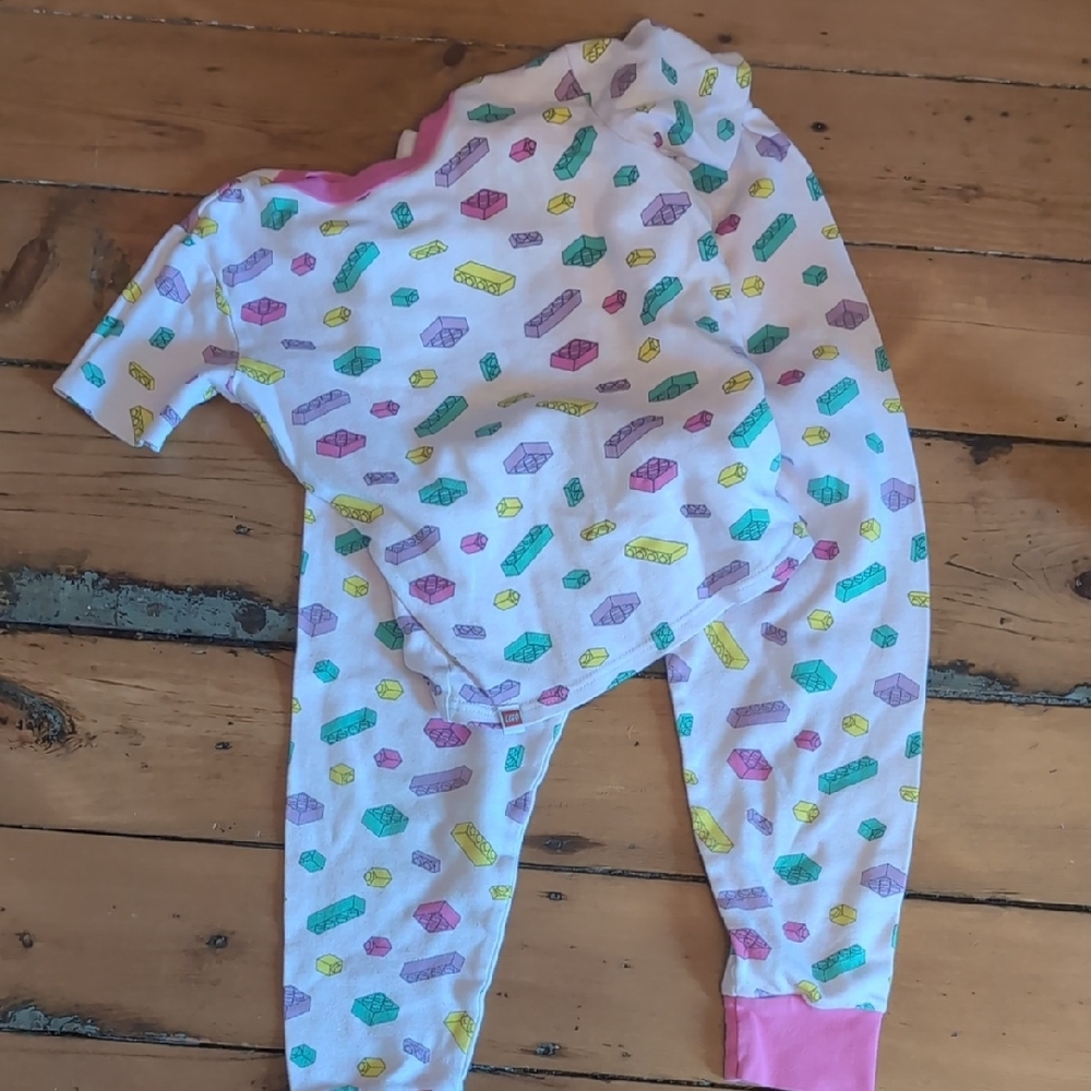 Lego Pink and Yellow Footies with Playful Dinosaur Print